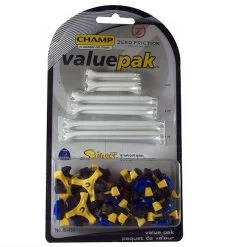 Champ Tri-Lok Spikes With Zero Friction Tees Value Pack